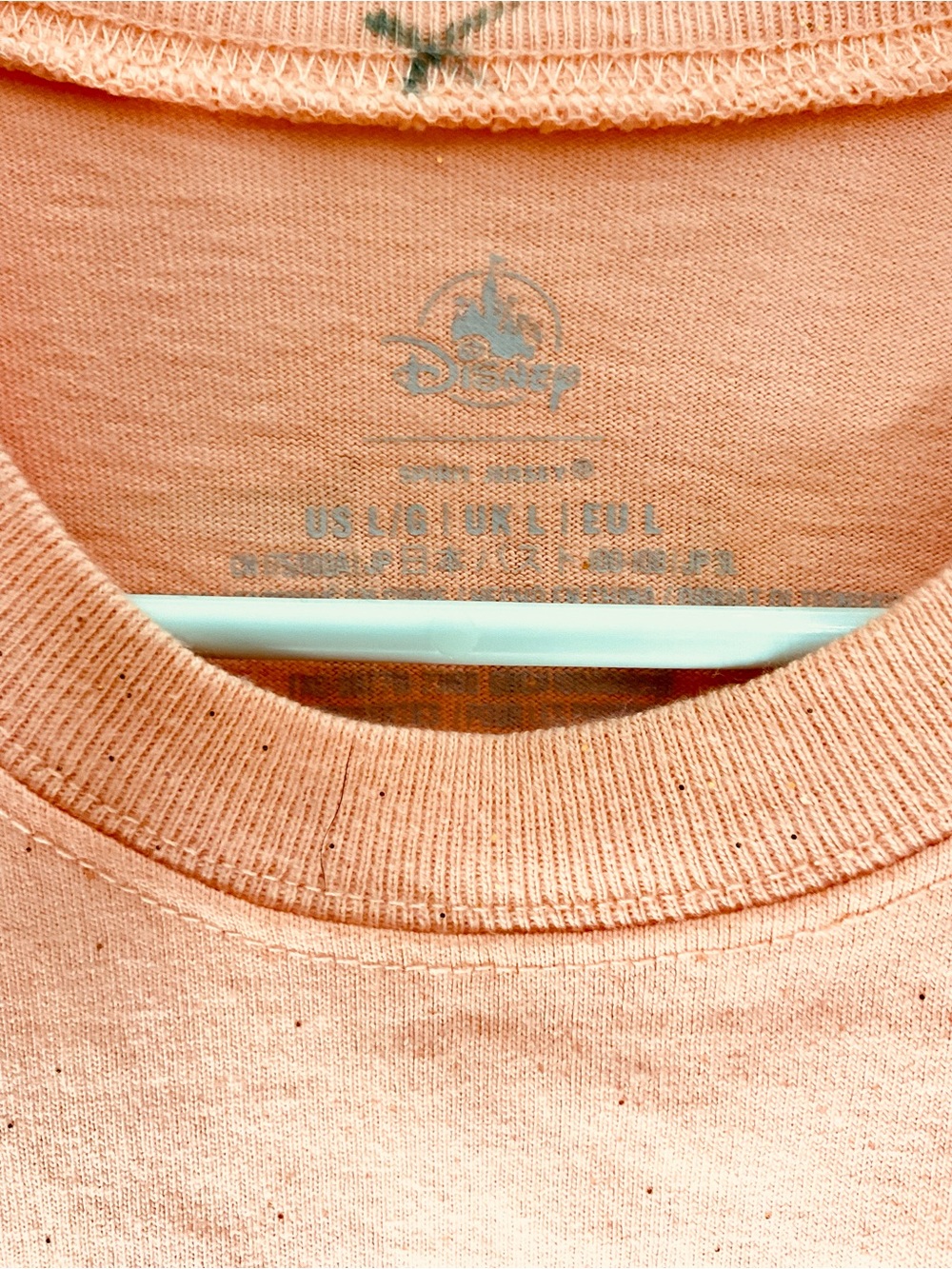Disneyland Resort Spirit Jersey Large Peach Pink Gold Foil Glitter Disney Parks - Picture 3 of 4